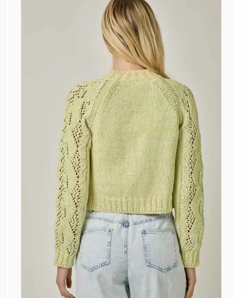 100% Cotton Cable Knit Cardigan - Yellow — Camp Willow